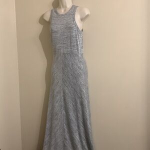 lou and grey slip dress NWT Lou & Grey Faux Wrap Dress Long Sleeves Back V-Neckline Marled Gray Sz L